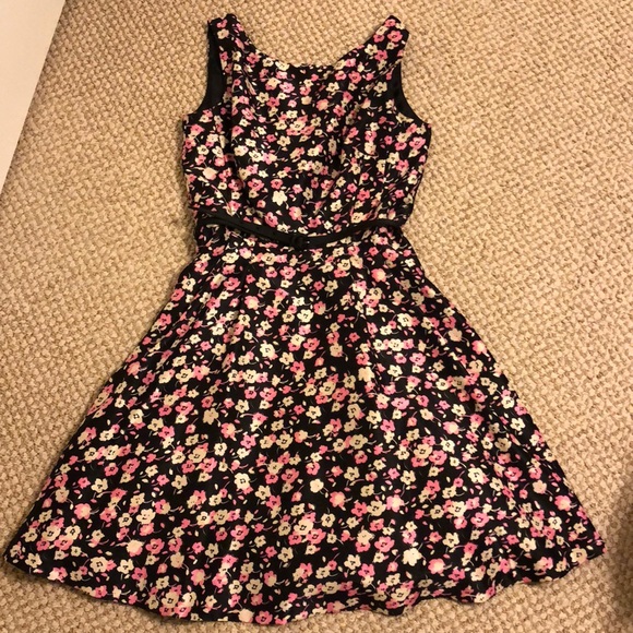 Taylor Flaired Floral Belted Dress - Picture 1 of 8